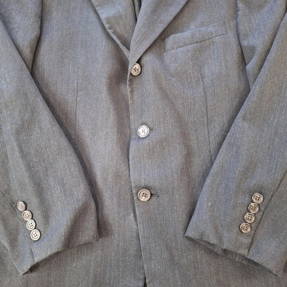 Ralph Lauren Suit Jacket Mens 42 Gray Wool Ventless 3 Button Business Formal